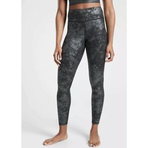 ATHLETA Women’s Black Elation Ultra High Rise Misty Lace Legging Size Medium Sty